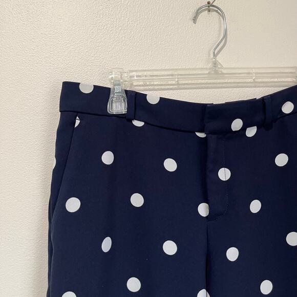 Banana Republic Avery Straight Ankle Pants Navy Polka Dot Stretch Women’s Sz 4 - Picture 5 of 9